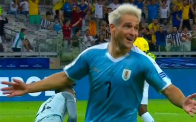 Bailó Lodeiro en el área para marcar el primer gol de Uruguay en la Copa América. Relata Víctor Hugo